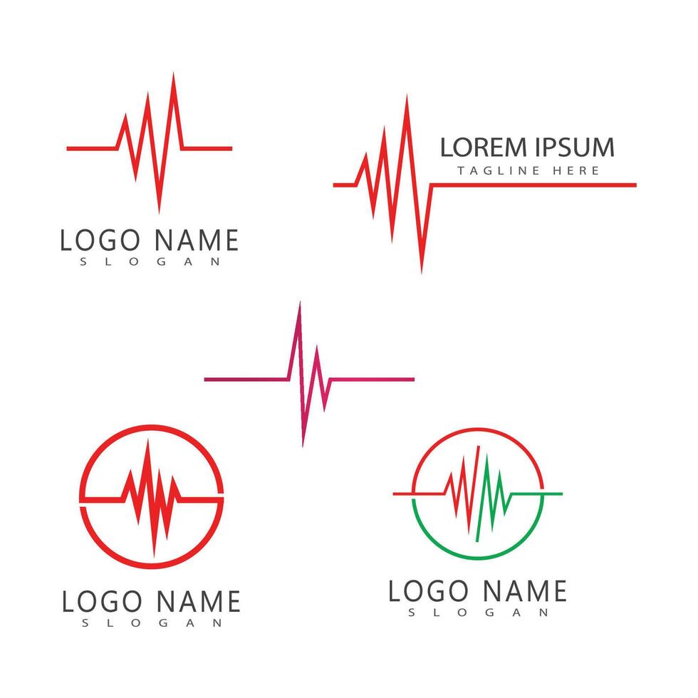 Stylized Pulse line ilustration logo template vector
