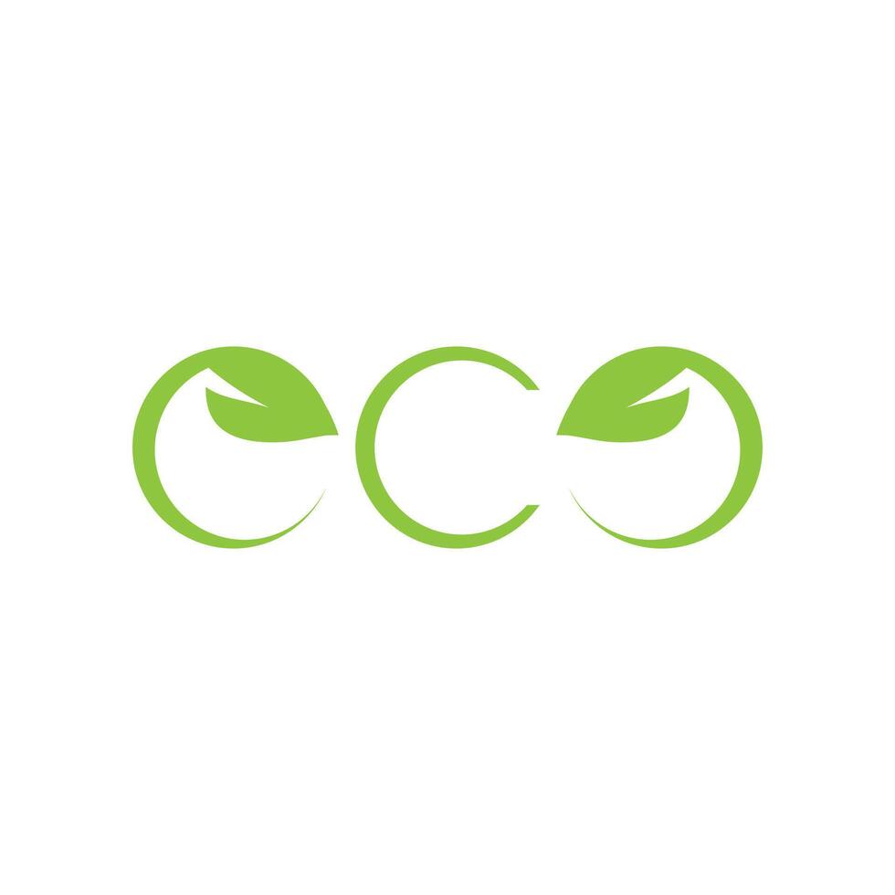 Logos and symbol green Tree leaf ecology vector