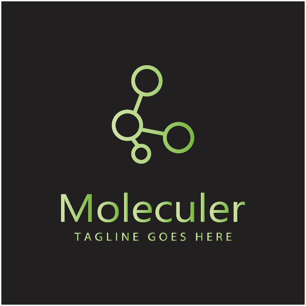 Black background Molecule symbol logo template illustration design vector