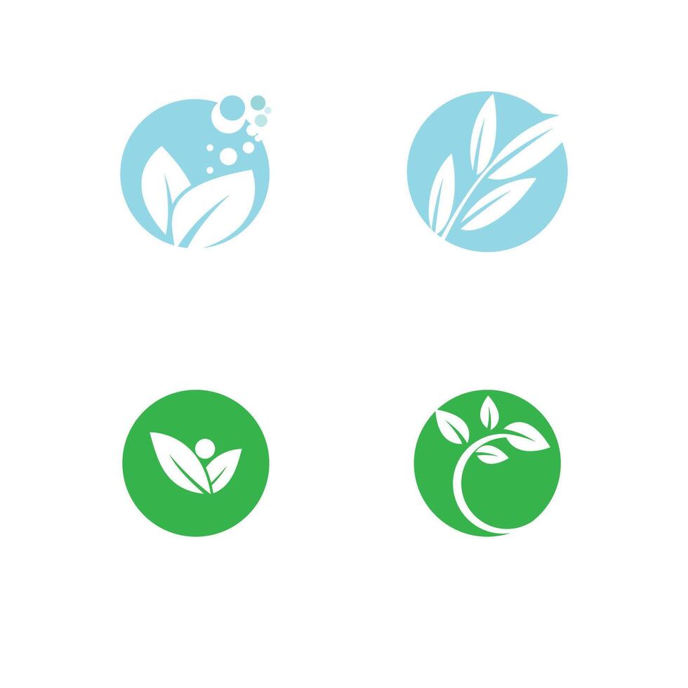 Natural Green leaf logo template element symbol design vector