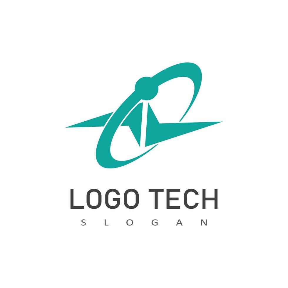 Circle Technology illustration logo template vector