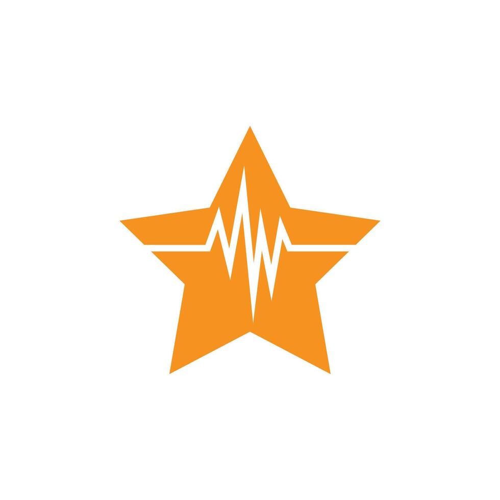 Star Pulse line illustration template vector