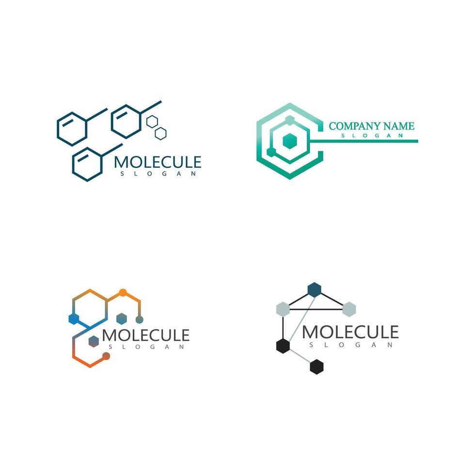 Set Molecule symbol logo illustration vector