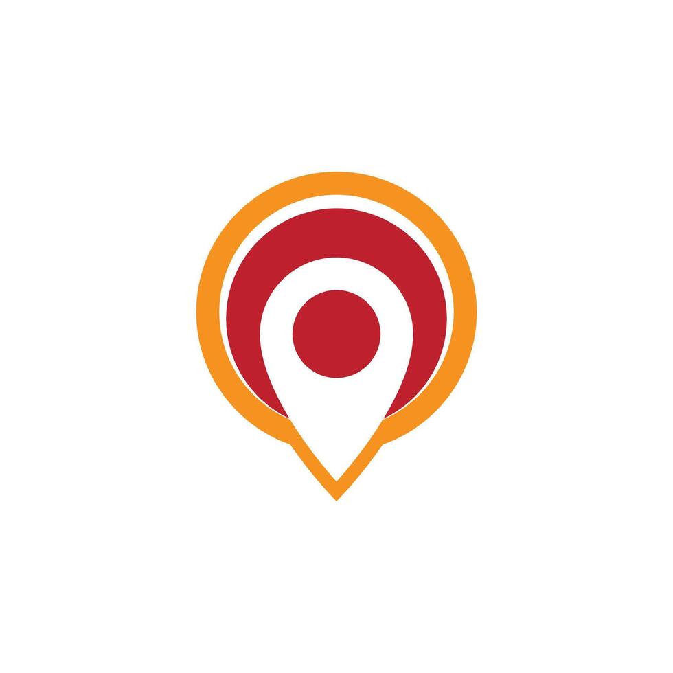 Orange and red Location point Logo template vector