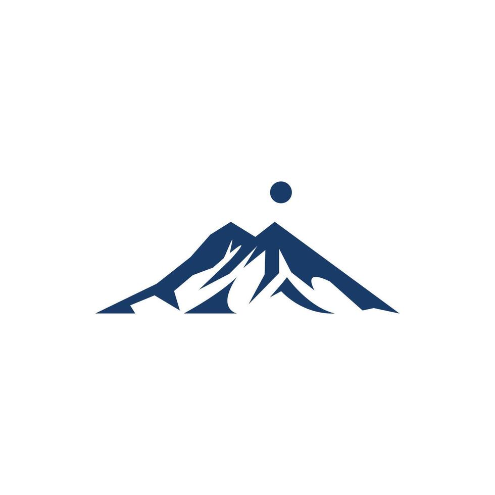 stylized sun and Mountain logo template symbol design vector