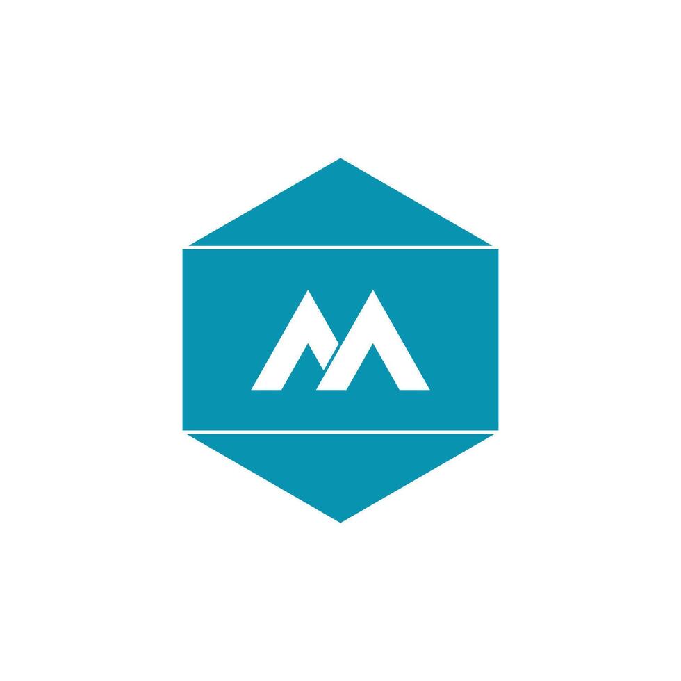 Mountain logo initial template symbol design vector