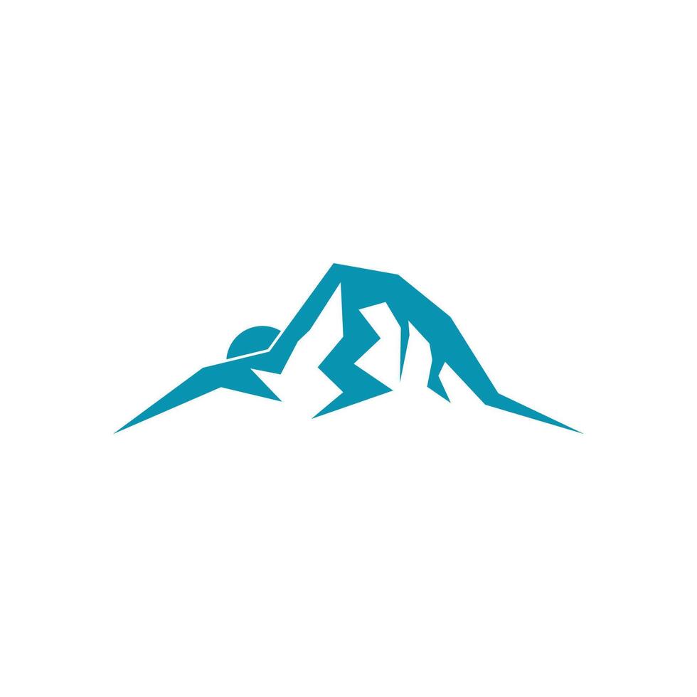 Mountain blue logo template symbol design vector
