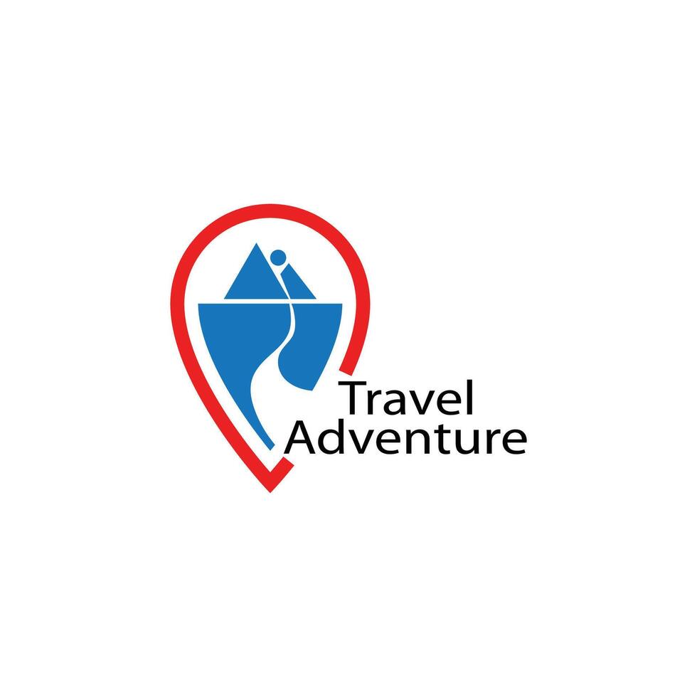 Stylized adventure Location point Logo template vector