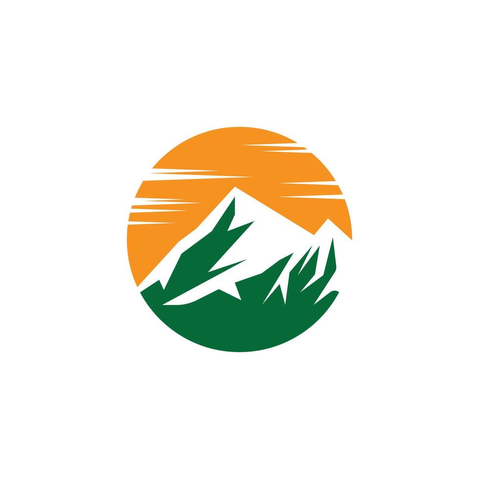 Mountain logo template symbol stylized vector