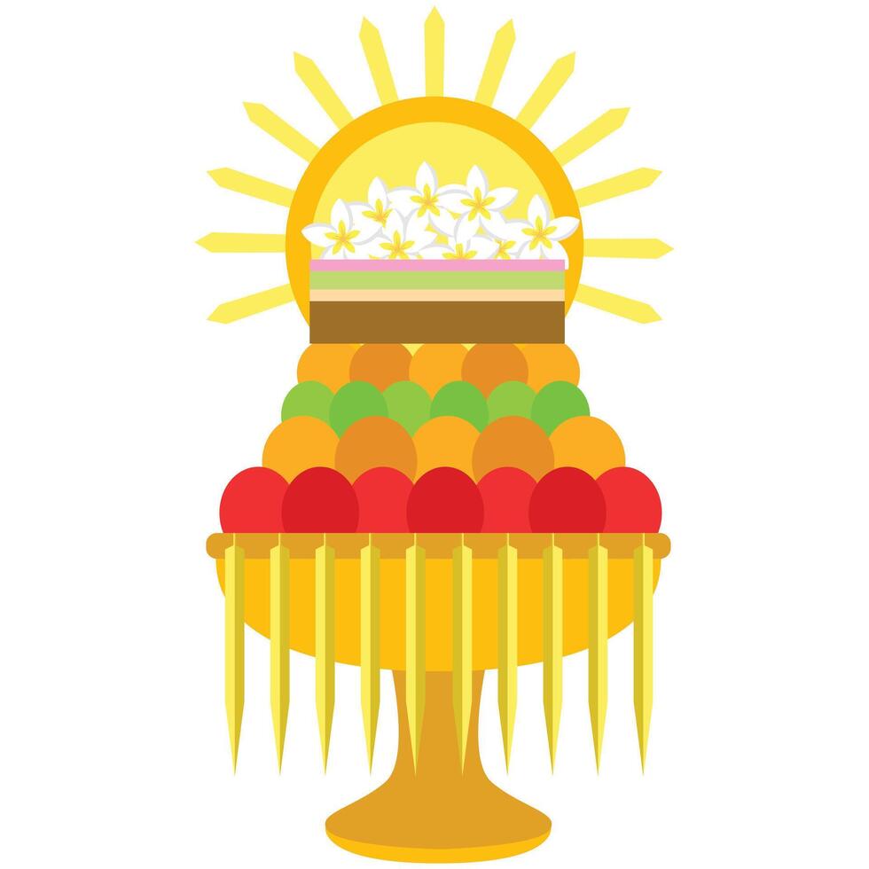 Traditional offering called a sesaji from indonesia. vector