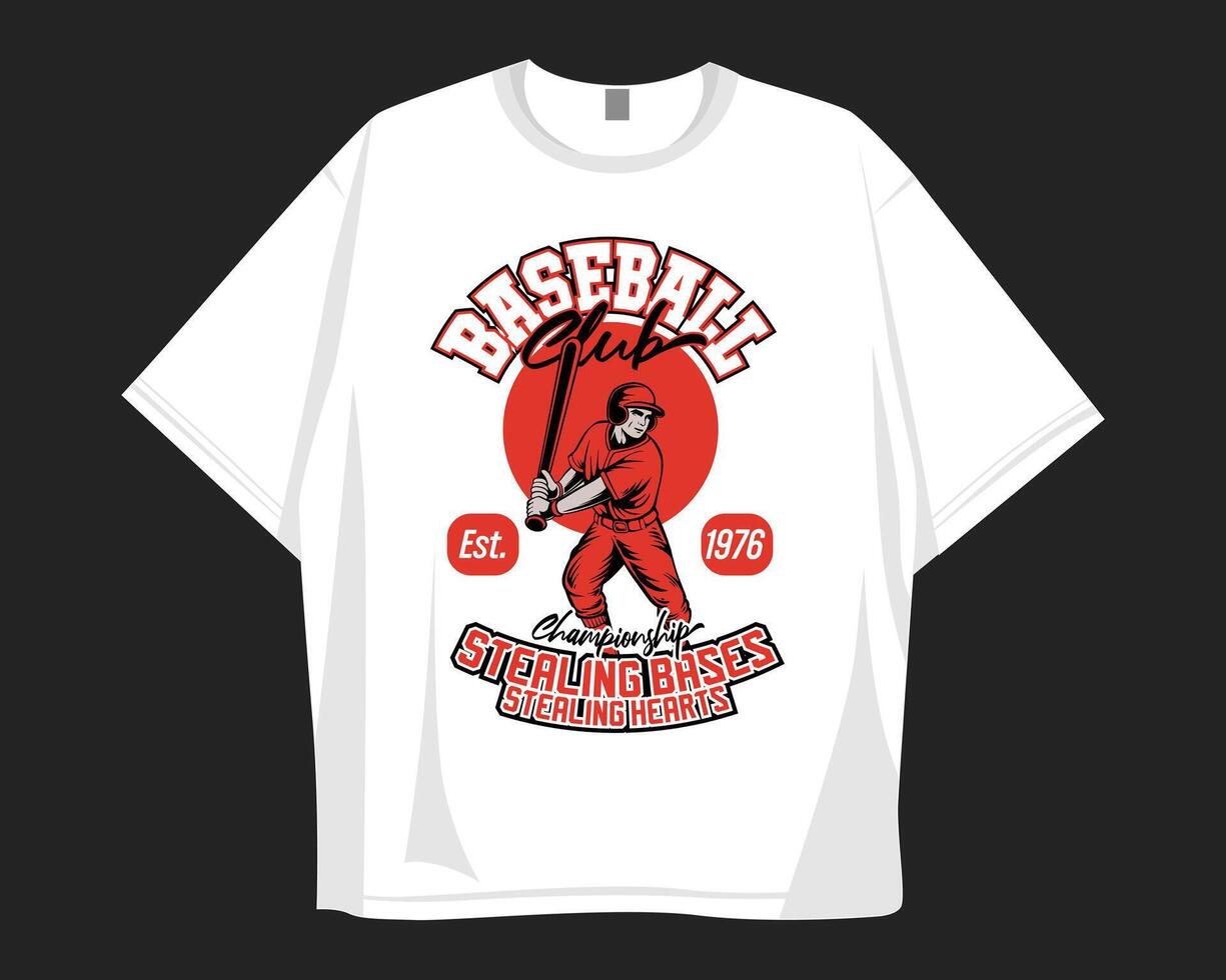 Baseball club, Baseball graphic t shirt design vector