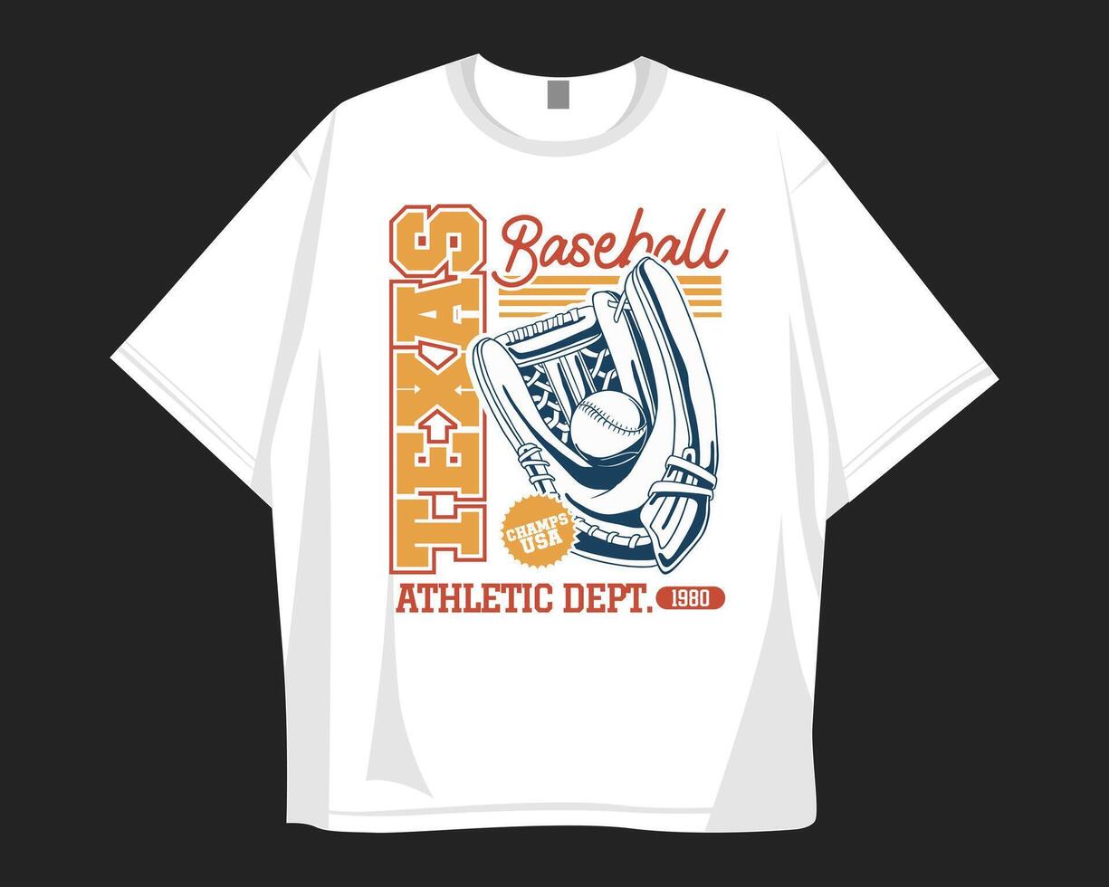 Texas baseball, Vintage baseball graphic t shirt design for print vector