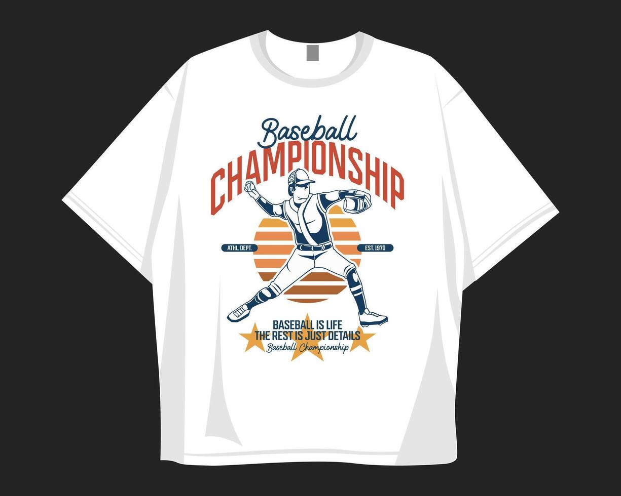 Baseball championship, Vintage baseball graphic t shirt design for print vector