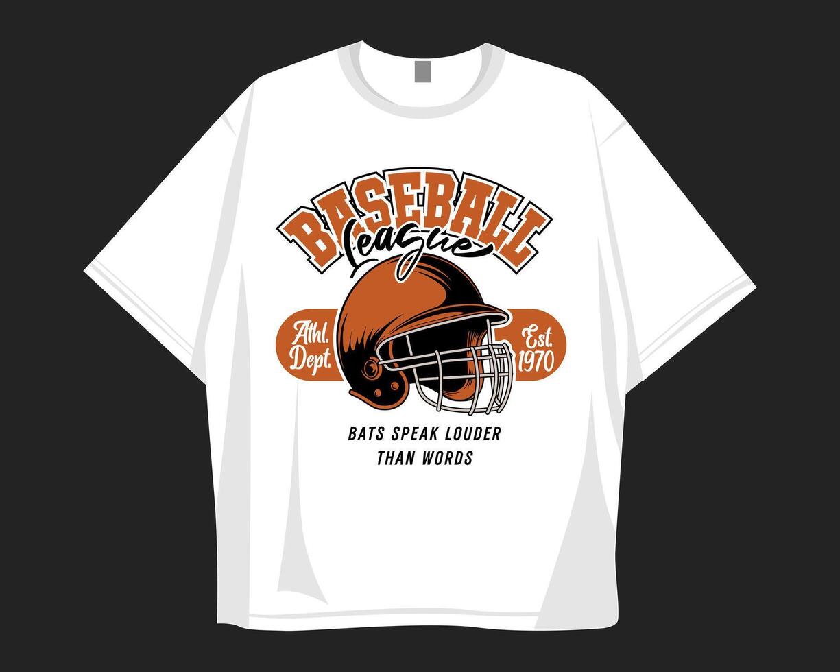 Baseball league, Baseball graphic t shirt design for print vector
