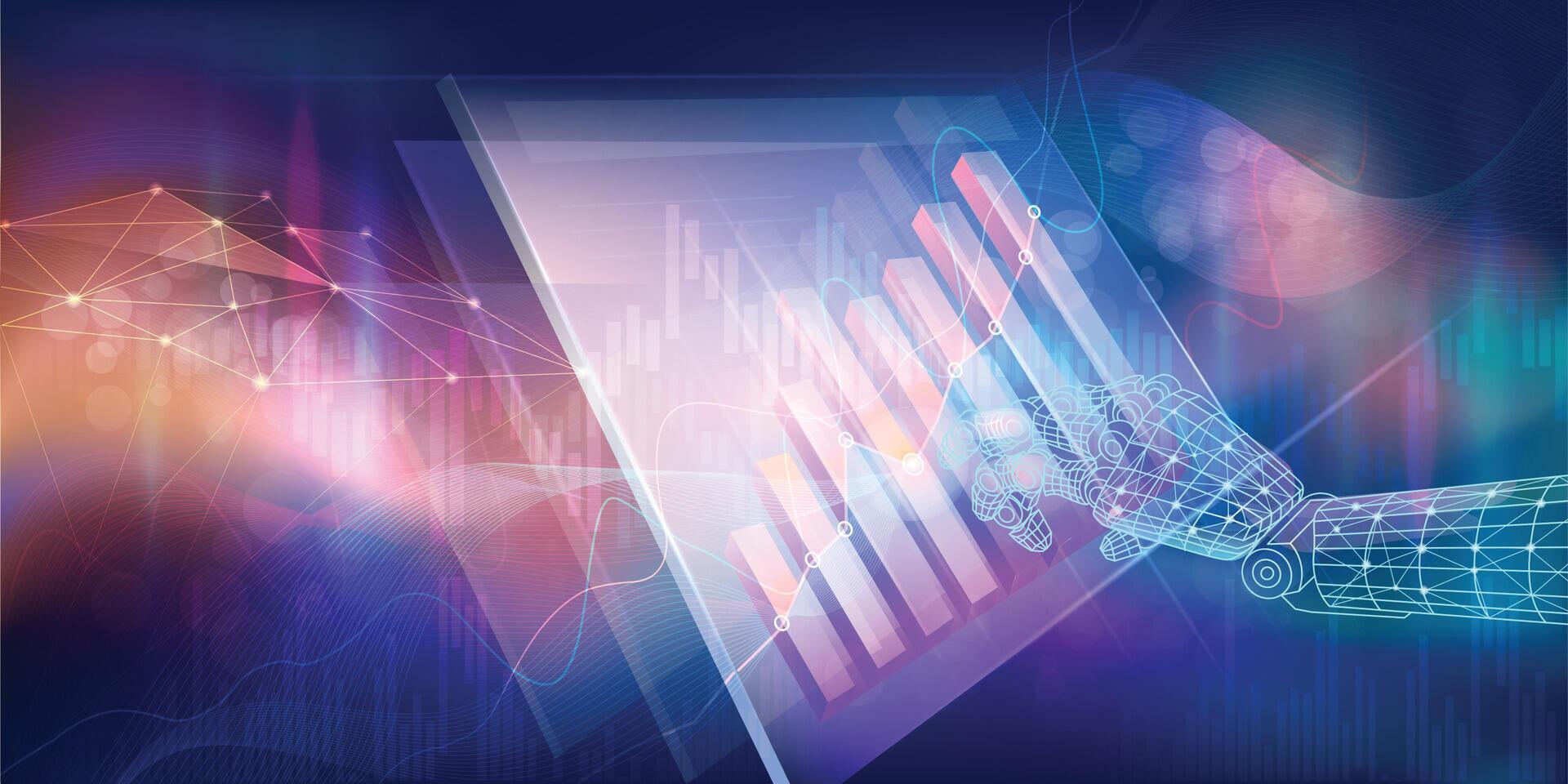 Analysis of financial growth and stock market data, stock charts and investment concepts. vector