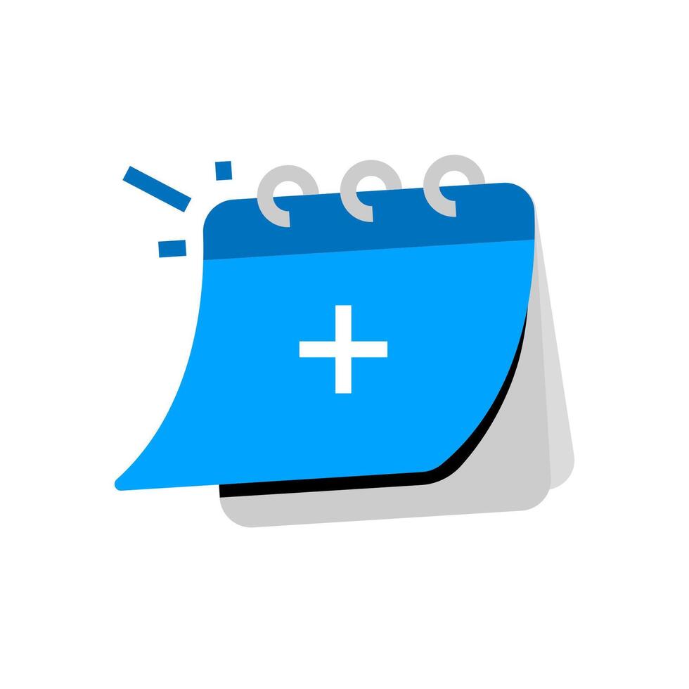 flat illustration of a calendar with a plus sign. deadline, time extension, additional schedule, or extra days. Perfect for business, productivity, scheduling, and time management concepts vector