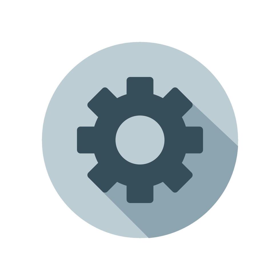 A flat icon of a gear wheel vector
