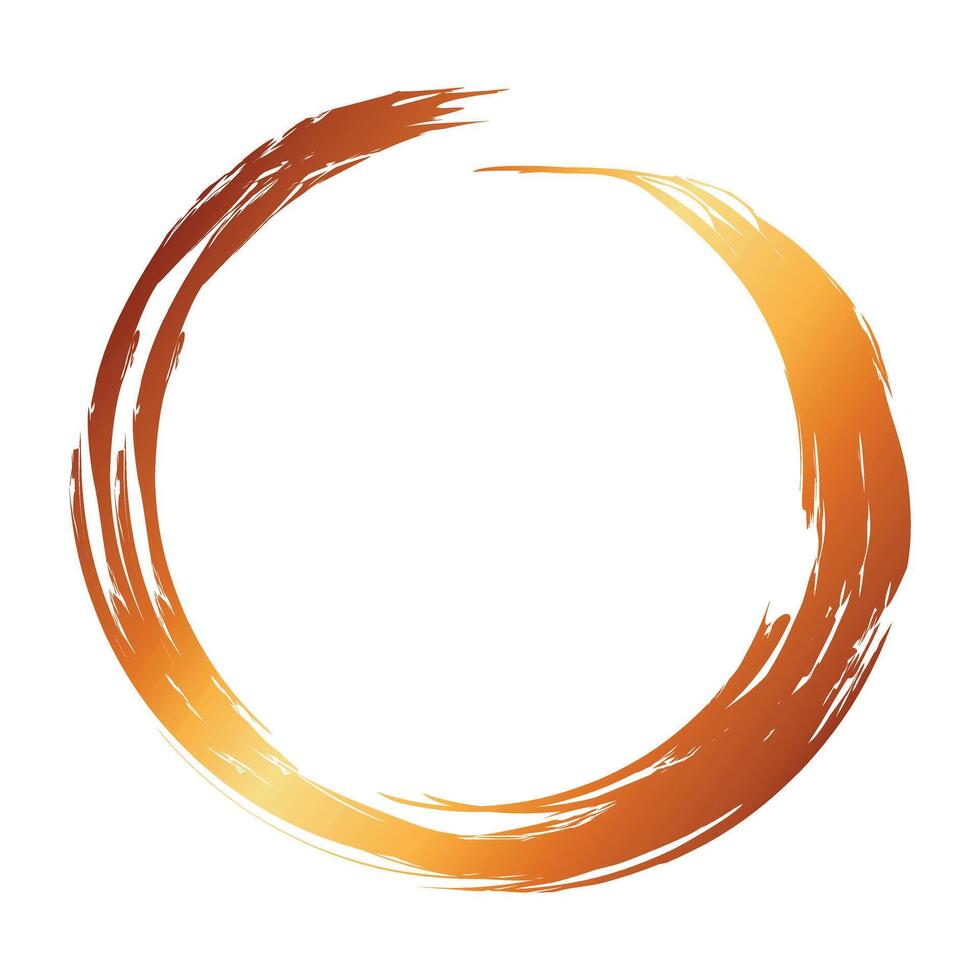 abstract circle gold brush vector