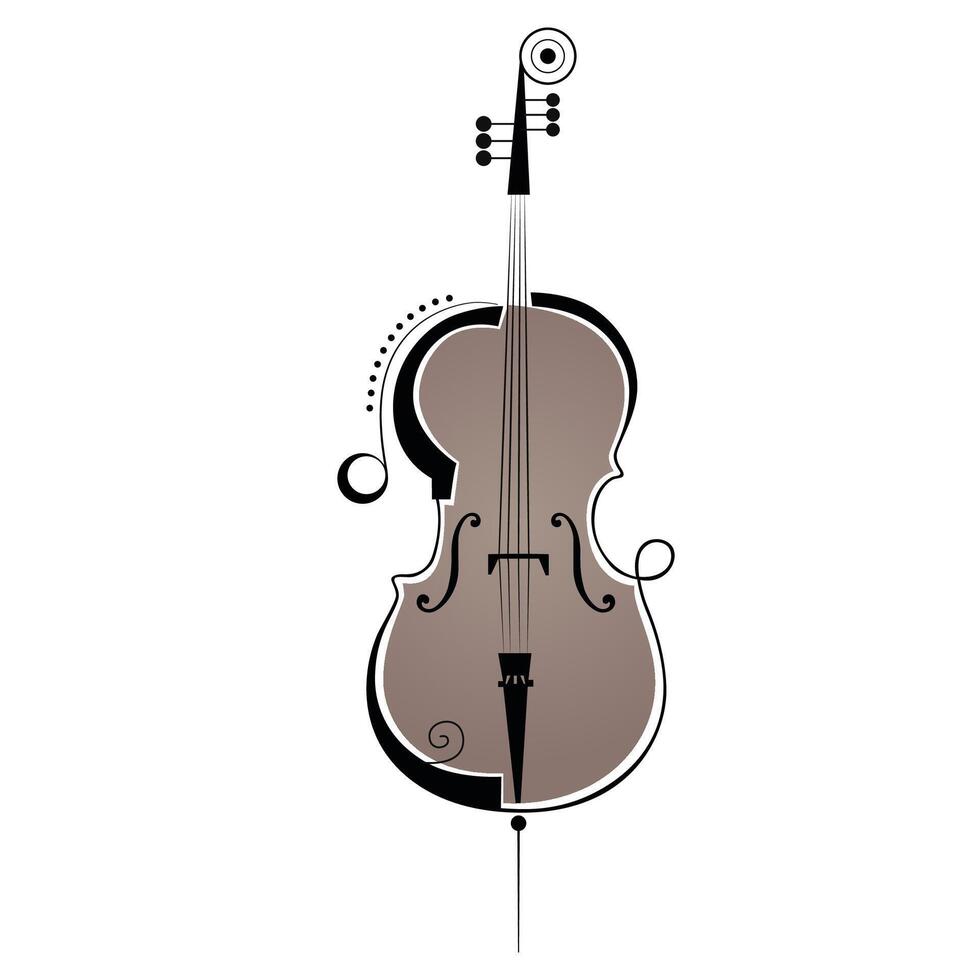 illustration of classical stringed wooden violin vector