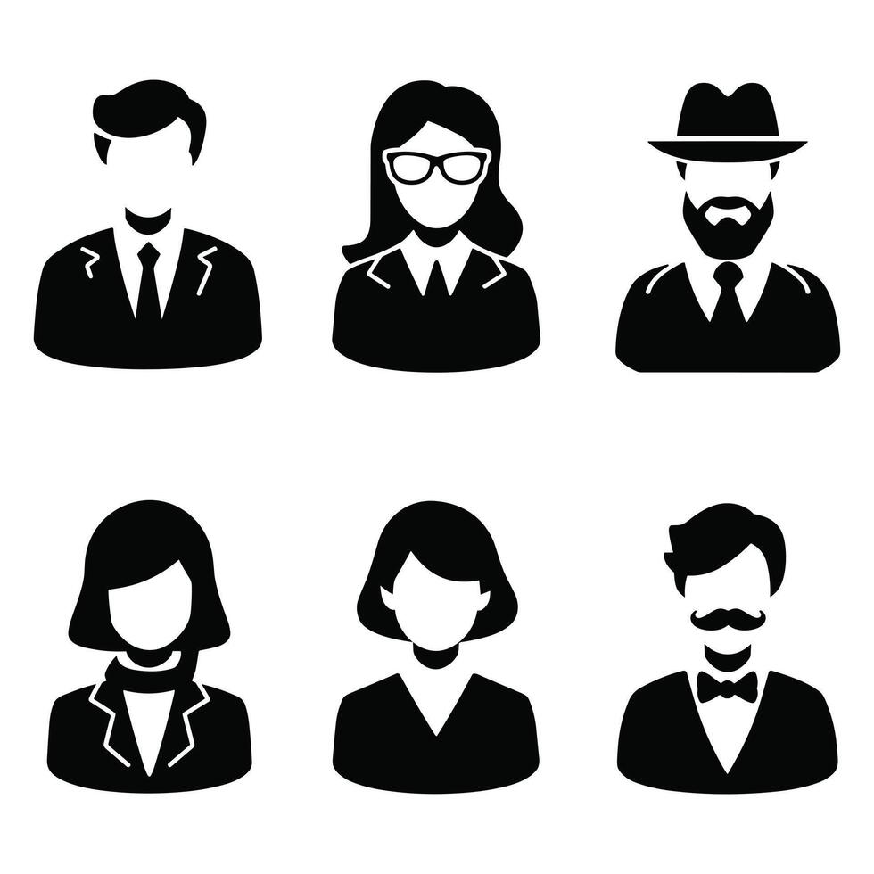 Professional Business People Icons Set vector