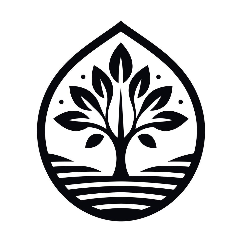 Elegant Black and White Tree of Life Logo Design vector