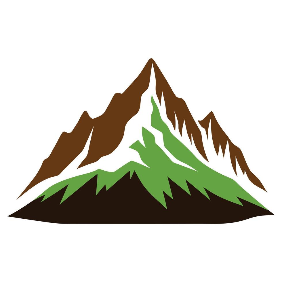 Silhouette of a majestic mountain peak. vector