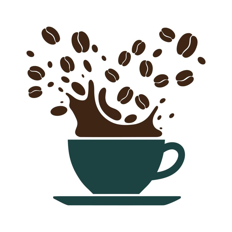 Coffee Splashing from a Cup, Perfect for Cafe Logos vector