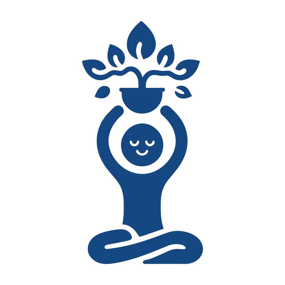 Peaceful Person Nurturing Growth vector