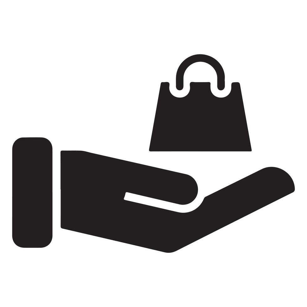 Hand Holding Shopping Bag - A Symbol of Delivery or Purchase vector