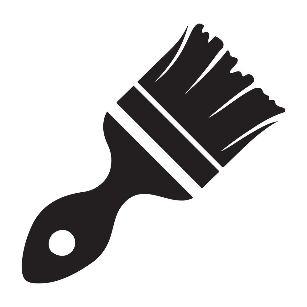 Simple black and white paintbrush icon. vector