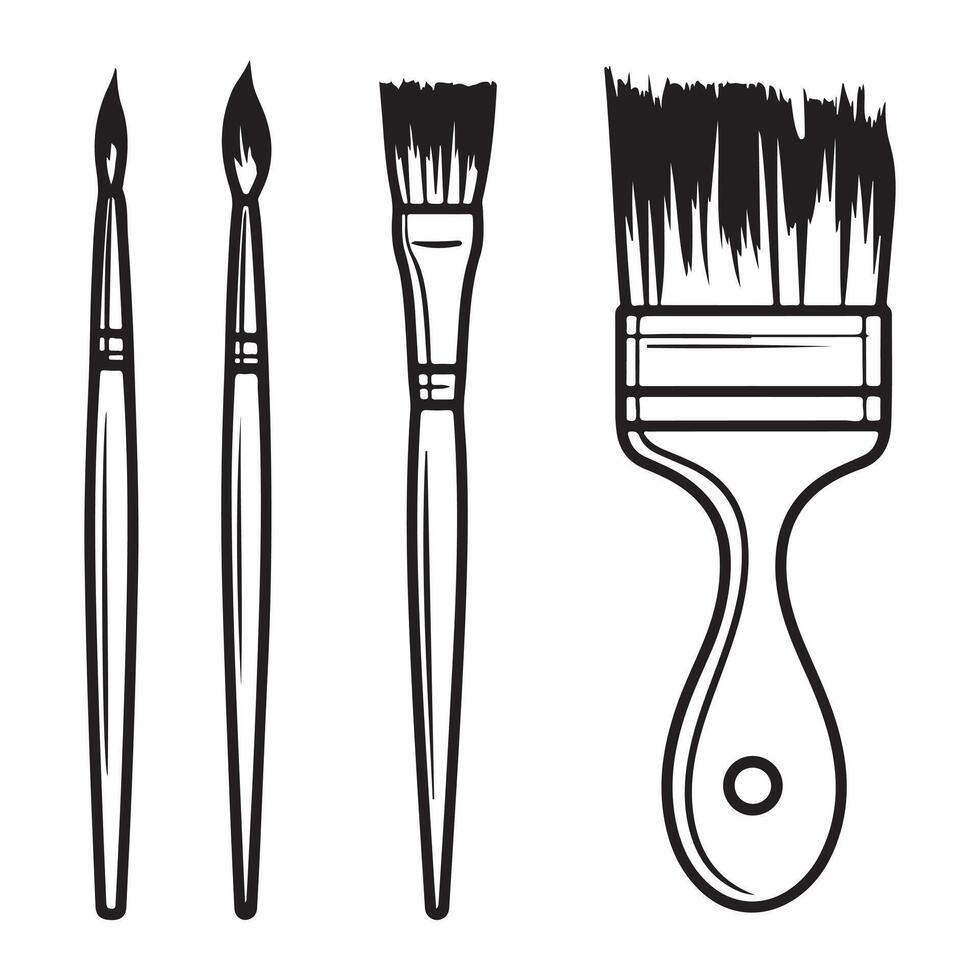 Illustration of Various Paint Brushes vector