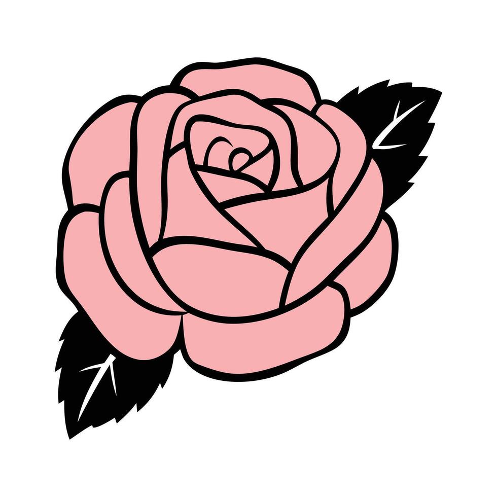 Elegant Pink Rose Illustration for Design Projects vector