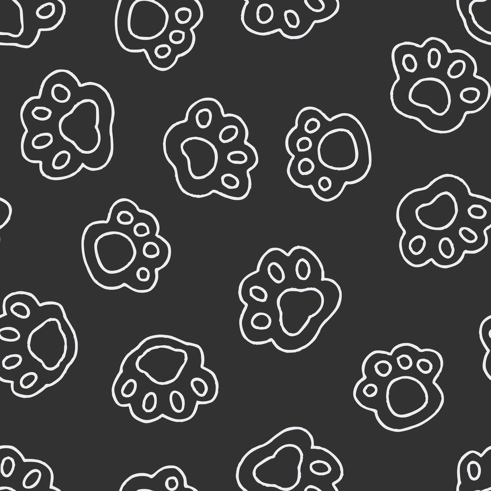 Outline Paw Seamless Pattern Background for Surface Print Fabric Fashion Wrapping vector