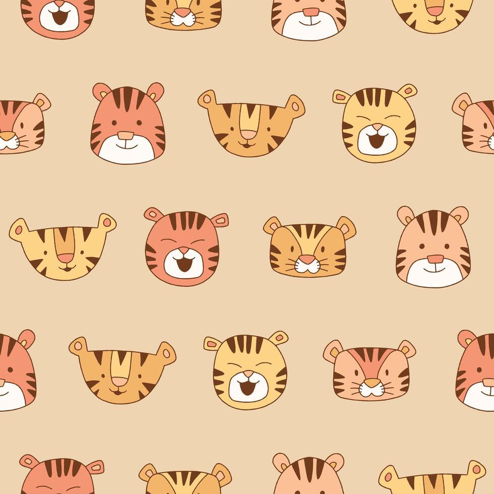 Tiger Seamless Pattern Background for Print Fabric Surface Fashion Wrapping vector