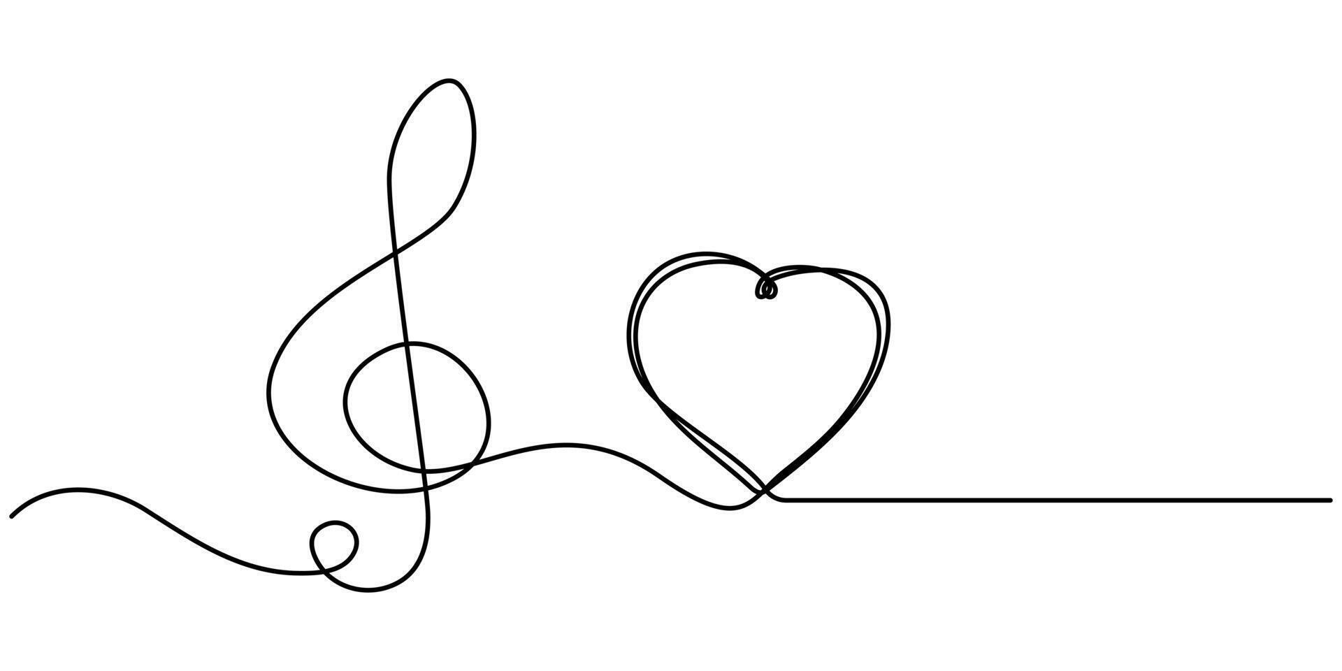 Abstract note as continuous one lines drawing on white background vector