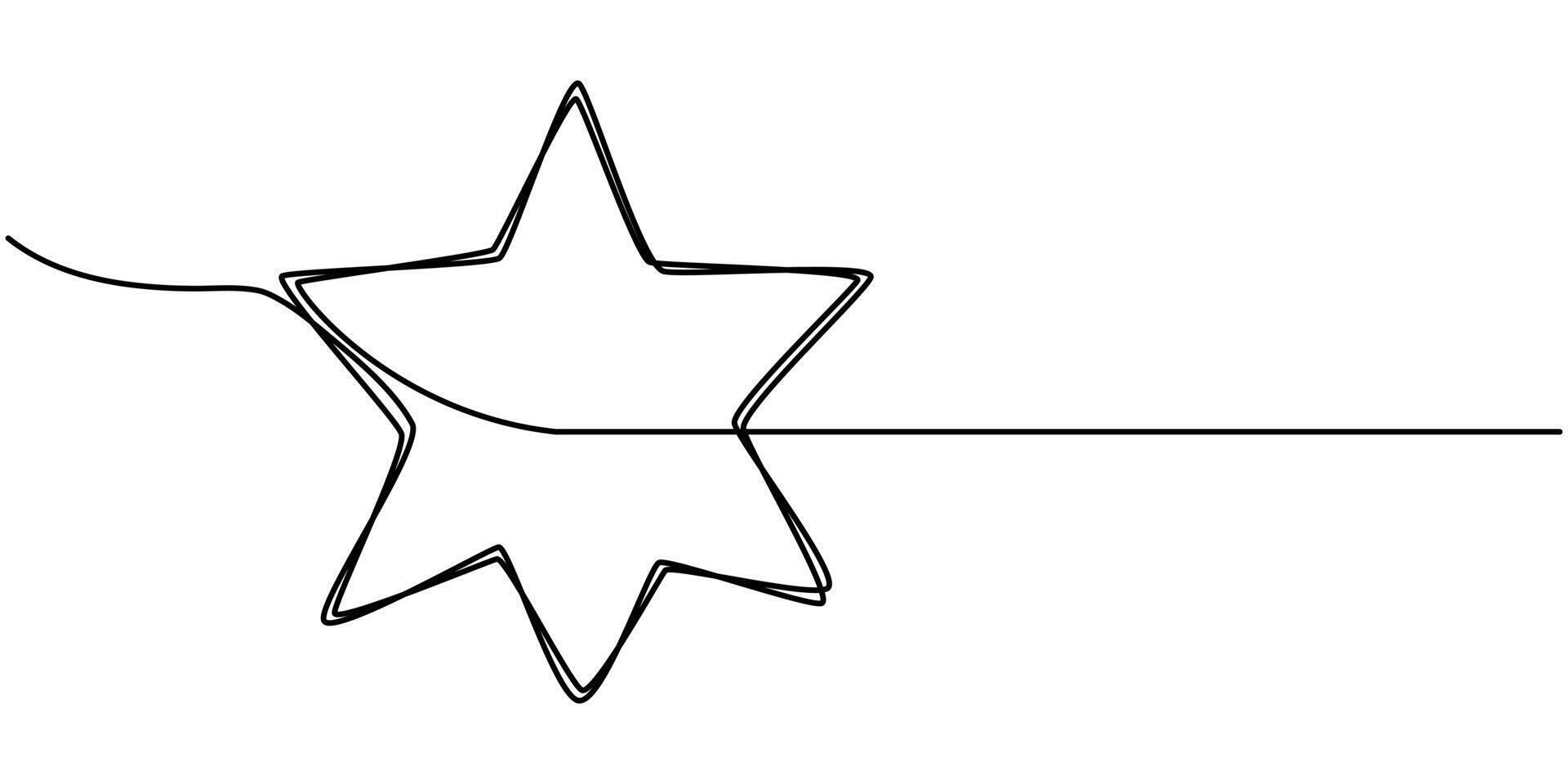continuous one line drawing star design illustration vector