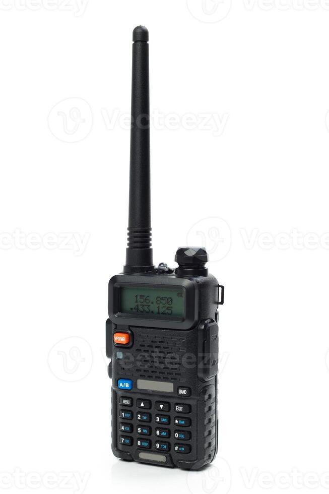 Handheld communication device with antenna designed for clear radio transmissions in various environments photo