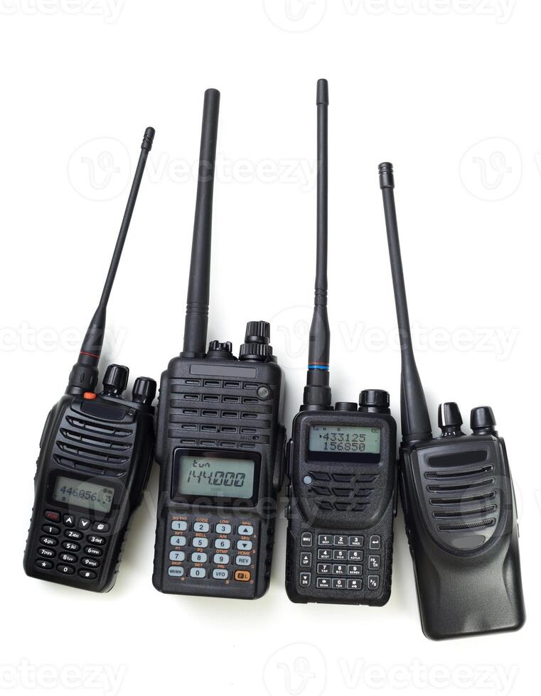 Different types of two-way radios showcasing design and functionality for communication needs photo