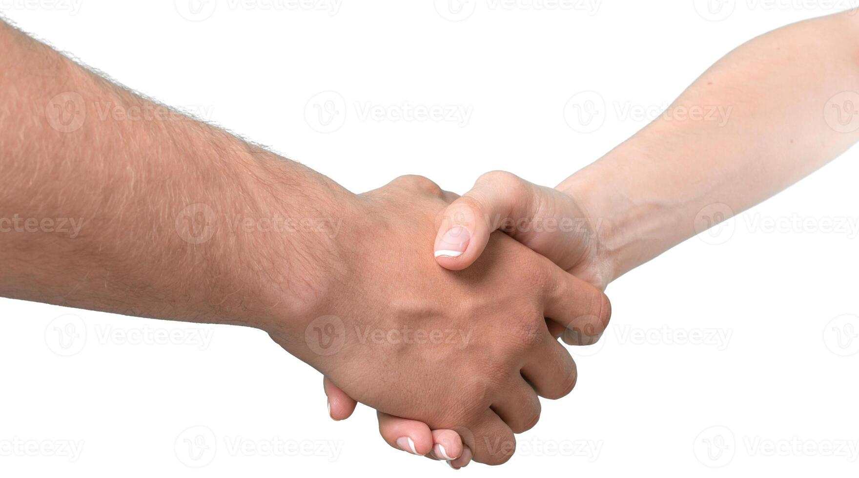 People engaging in a handshake to signify agreement or partnership in a professional setting photo