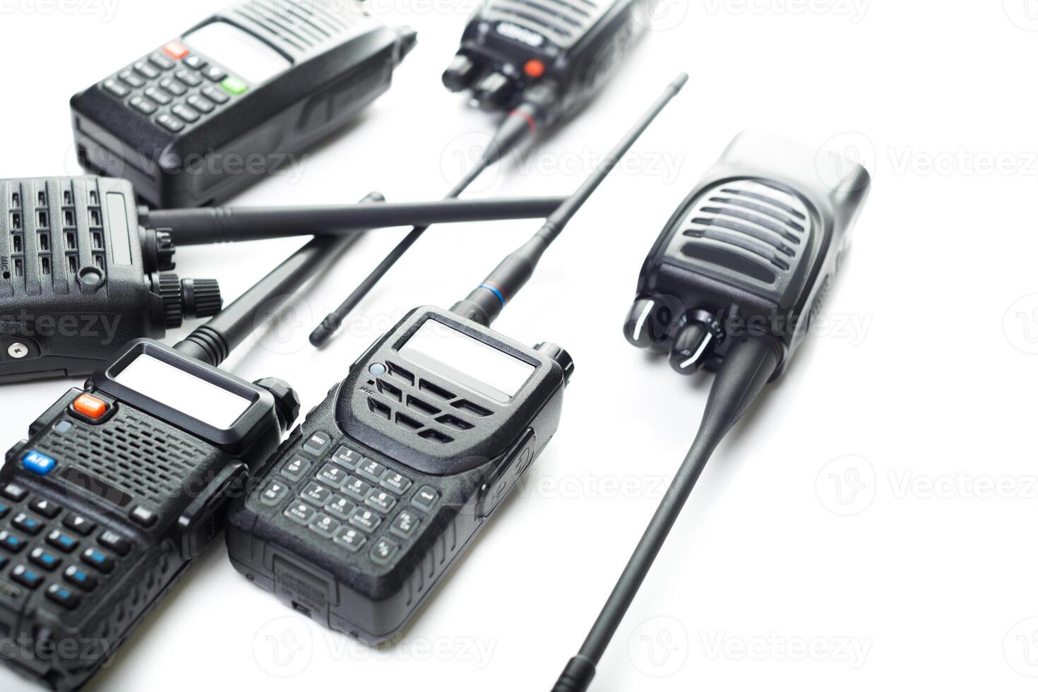 Various handheld radios showcasing different models and features for effective communication during outdoor activities photo