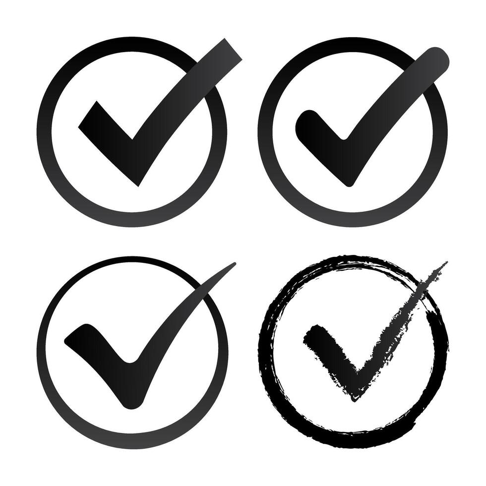 Green check mark icon.Set of check mark icon. vector