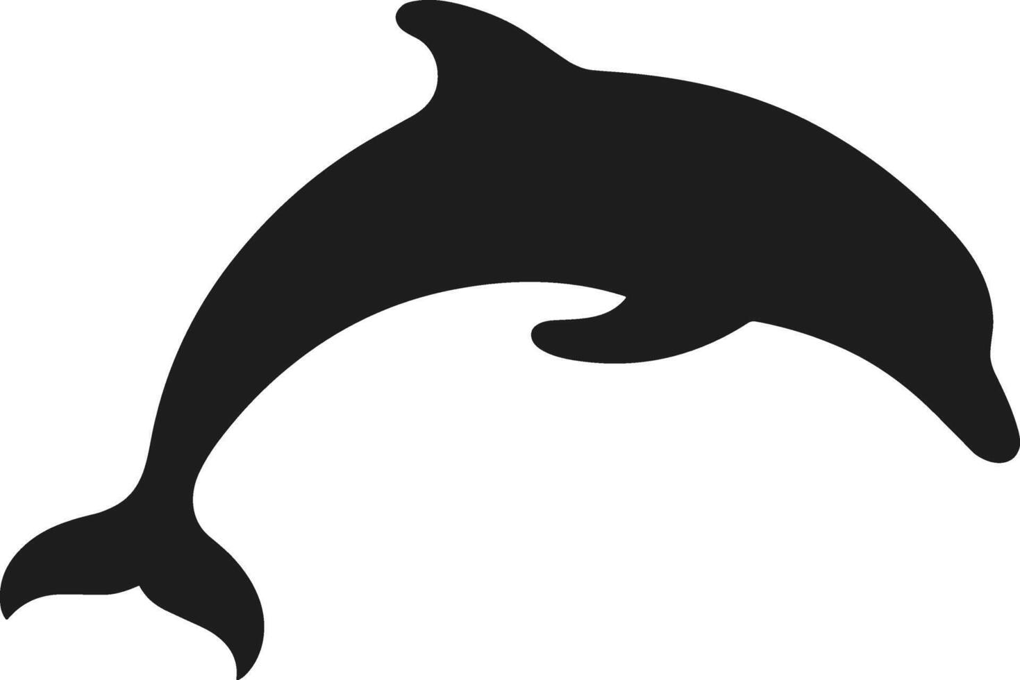 An Elegant Dolphin Silhouette Illustration vector