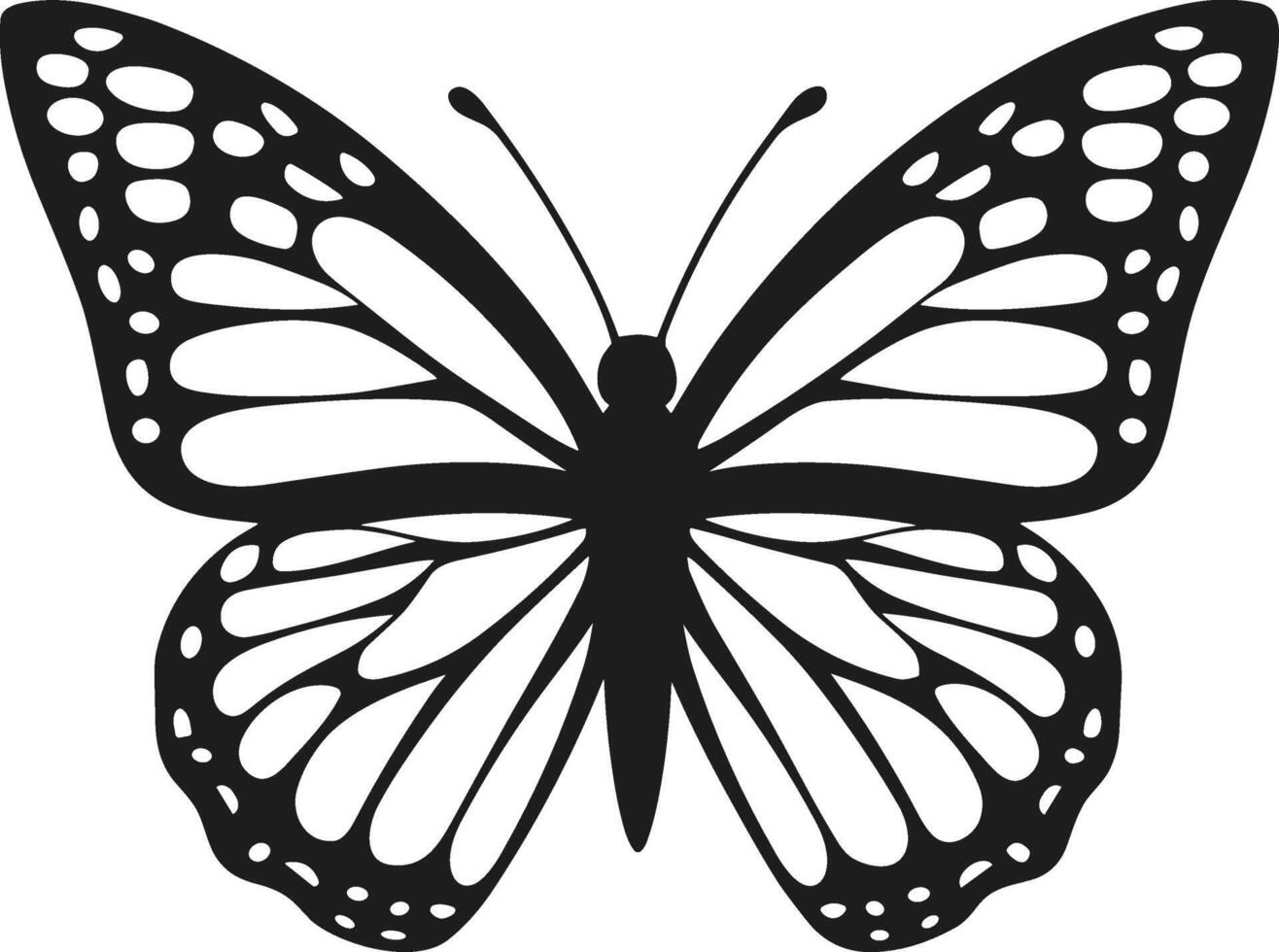 Elegant Monarch Butterfly Silhouette - Intricate and Decorative Design vector
