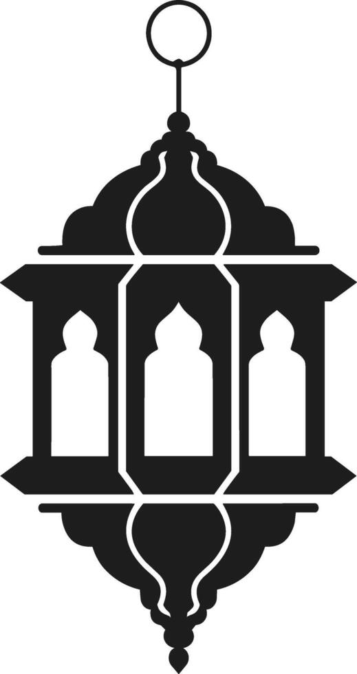 Intricate Islamic Lantern Silhouette for Festive and Religious Themes vector