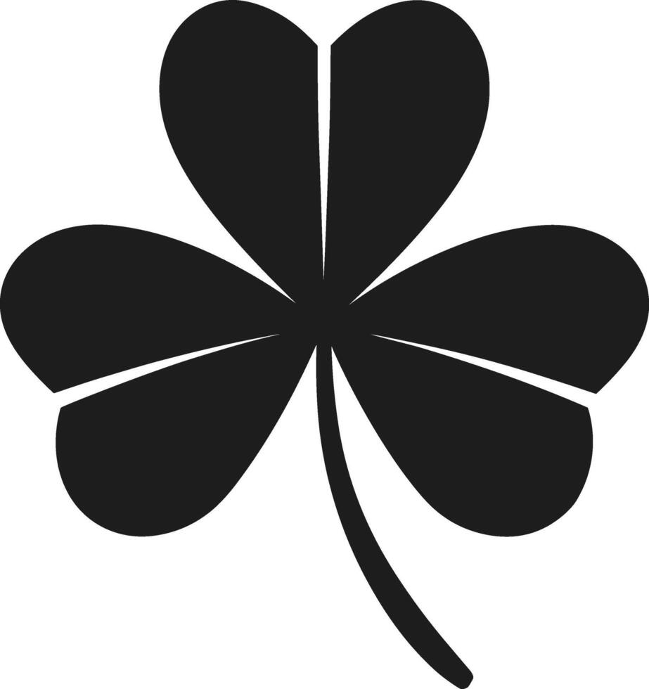 Minimalist Shamrock Clover Leaf Silhouette vector