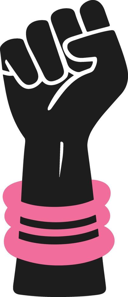 Empowered Fist with Bracelets - Feminism and Solidarity Illustration vector