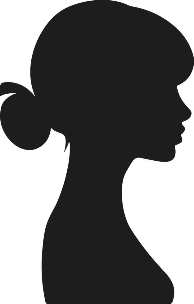 Elegant Female Silhouette in Profile - Minimalist Illustration vector