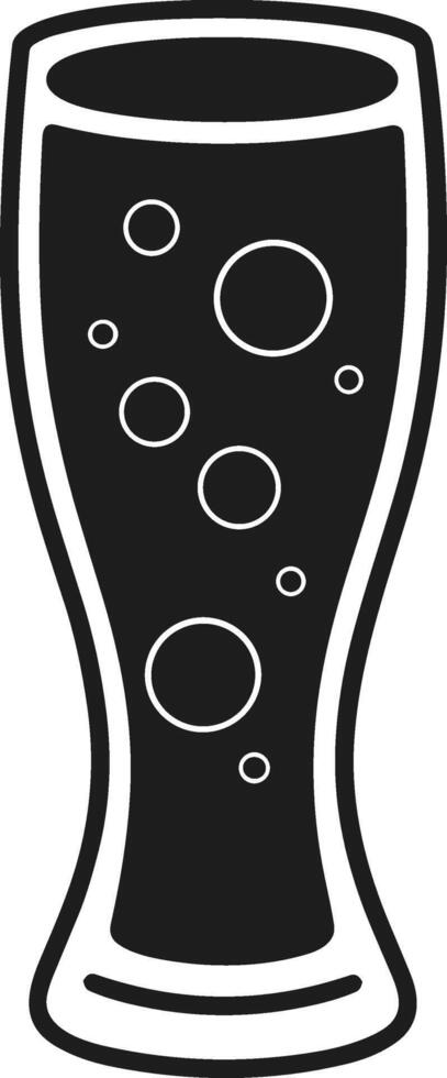 Tall Beer Glass Silhouette - Minimalist Illustration vector