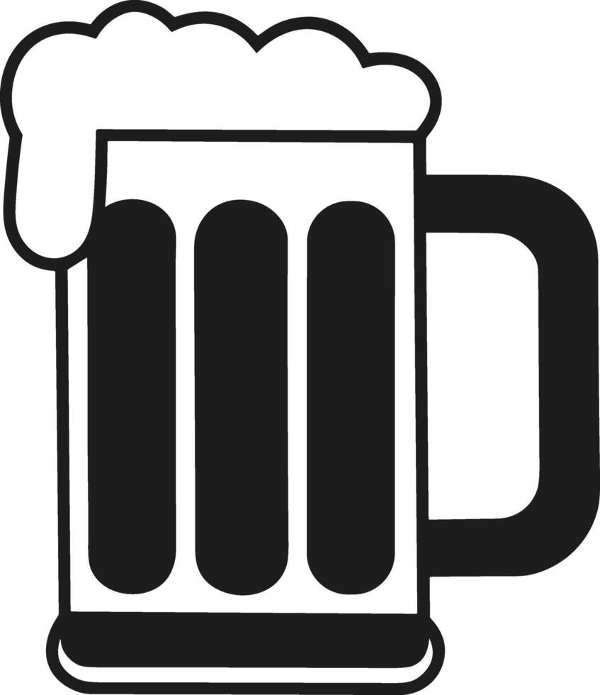 Beer Mug Silhouette with Foam - Classic Brewery and Pub Symbol vector