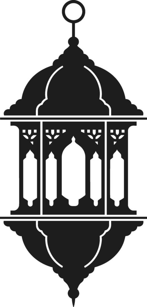Intricate Islamic Lantern Silhouette for Festive Art and Design vector